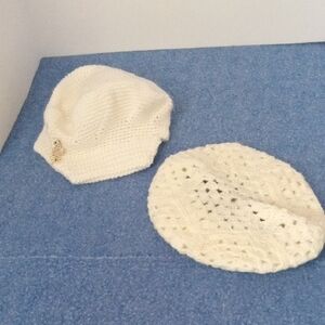 White Knit Beret Set